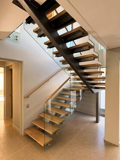 Timber and glass staircase